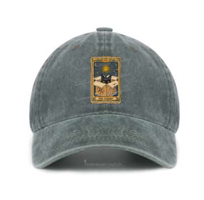 Purplehecate The Hermit Cat Tarot Card Baseball Cap