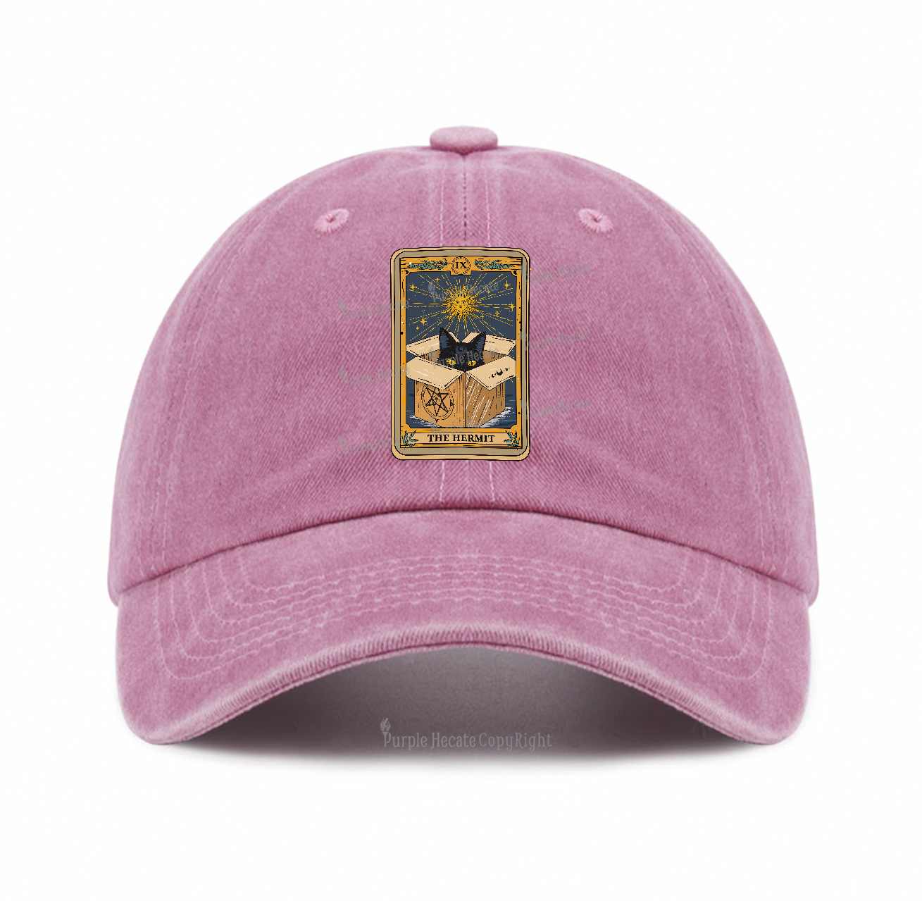 Purplehecate The Hermit Cat Tarot Card Baseball Cap