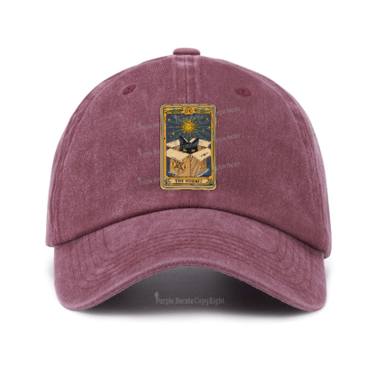 Purplehecate The Hermit Cat Tarot Card Baseball Cap