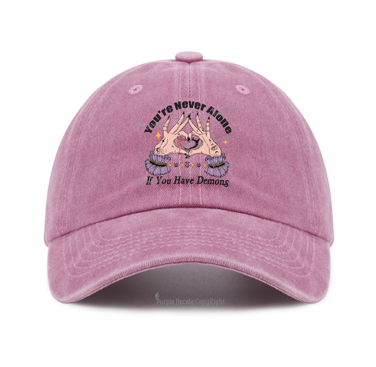 Purplehecate You're Never Alone If You Have Demons Baseball Cap