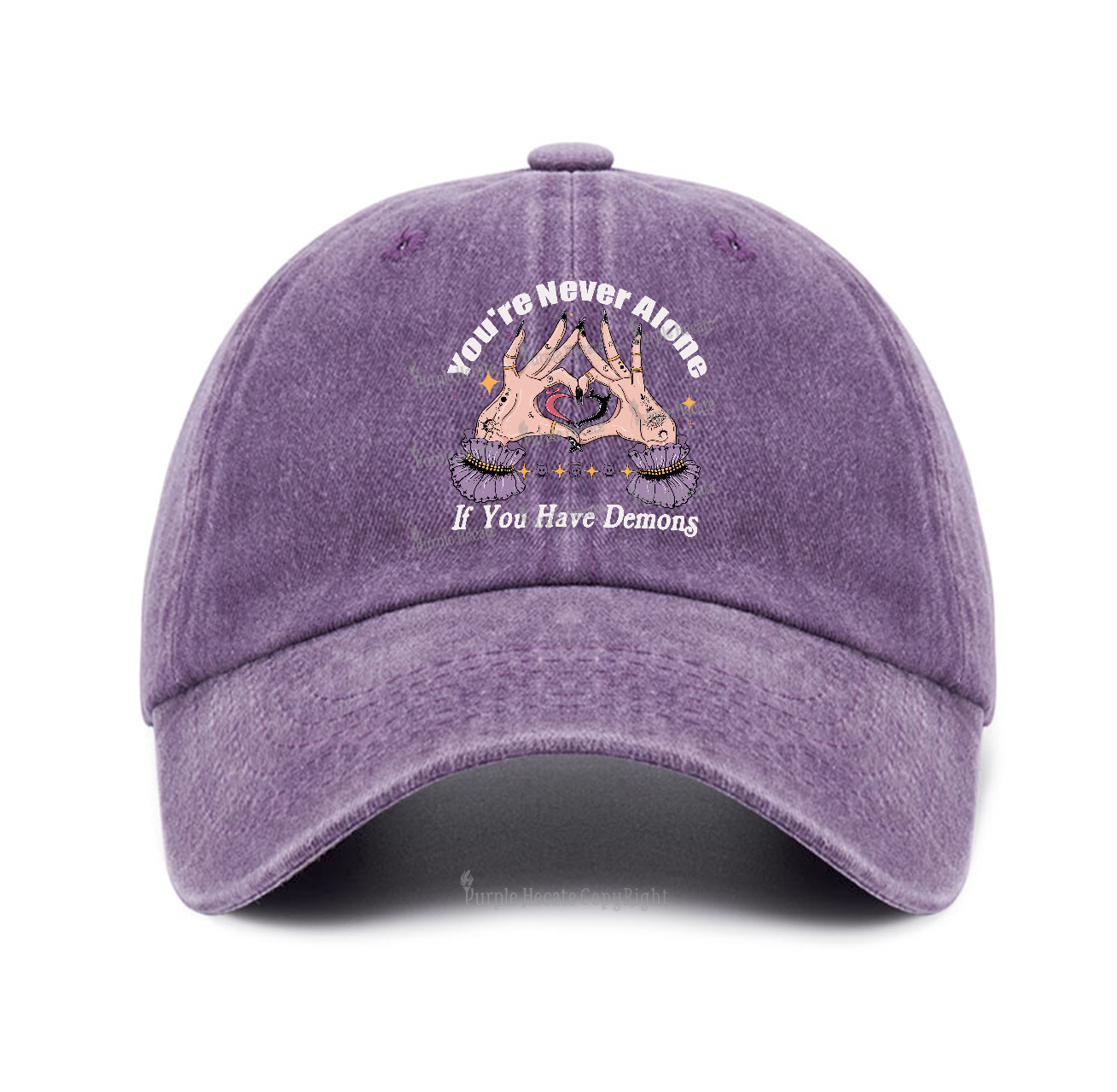 Purplehecate You're Never Alone If You Have Demons Baseball Cap
