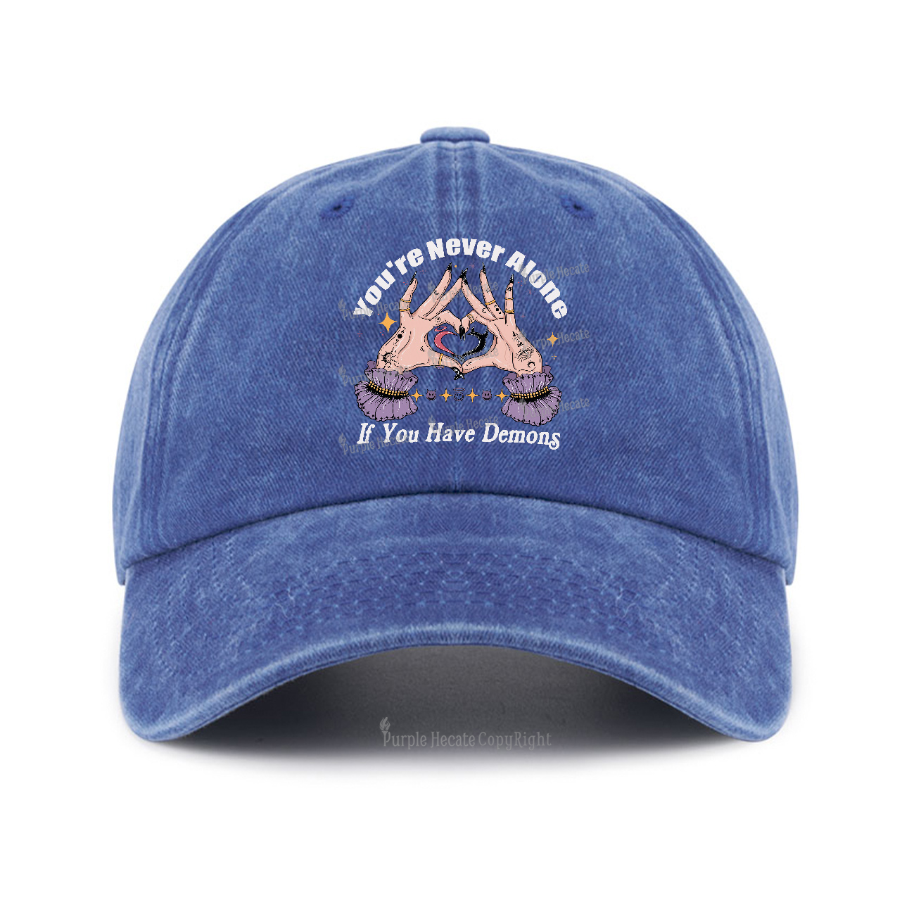 Purplehecate You're Never Alone If You Have Demons Baseball Cap