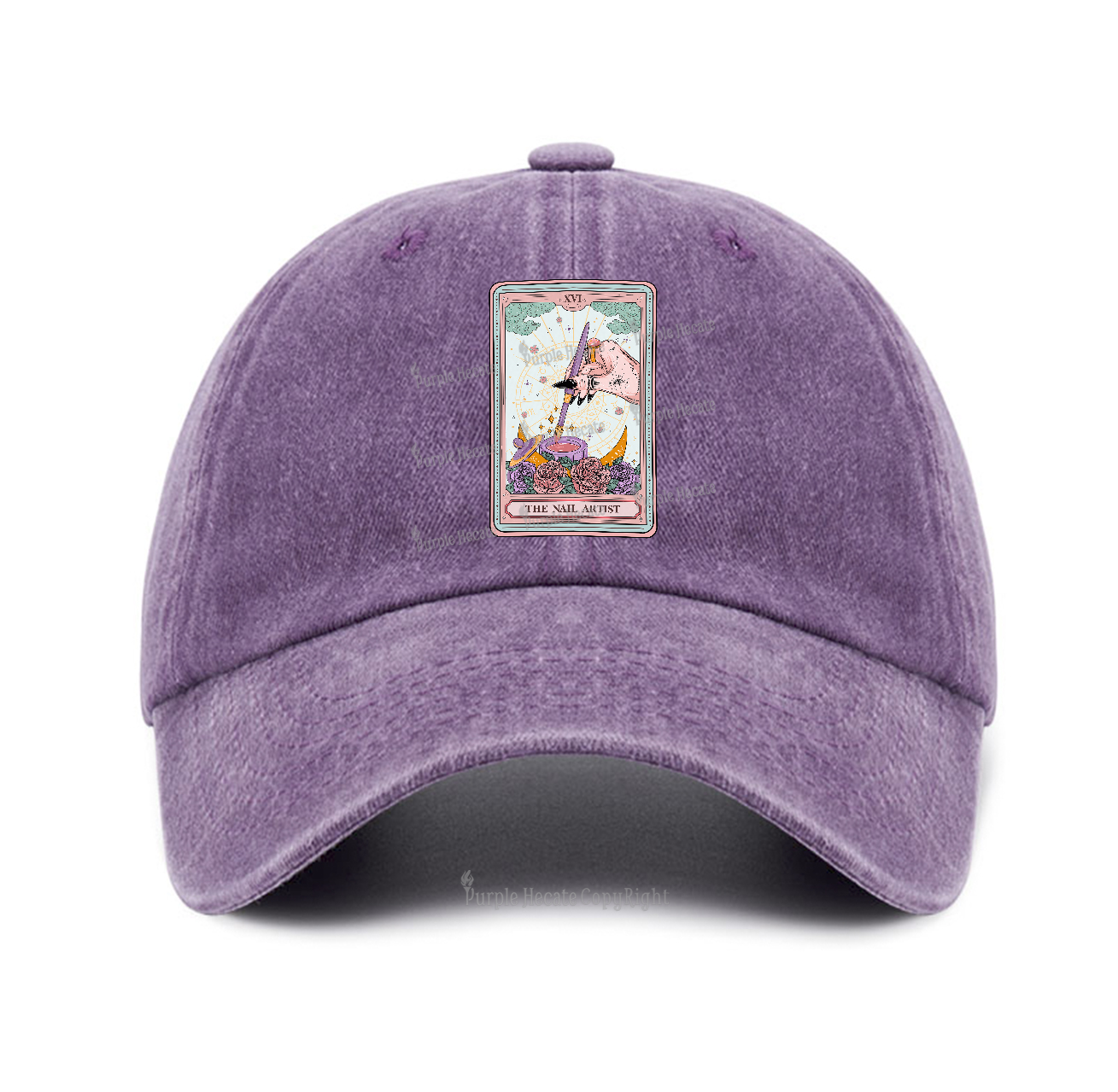 Purplehecate The Nail Artist Tarot Card Baseball Cap