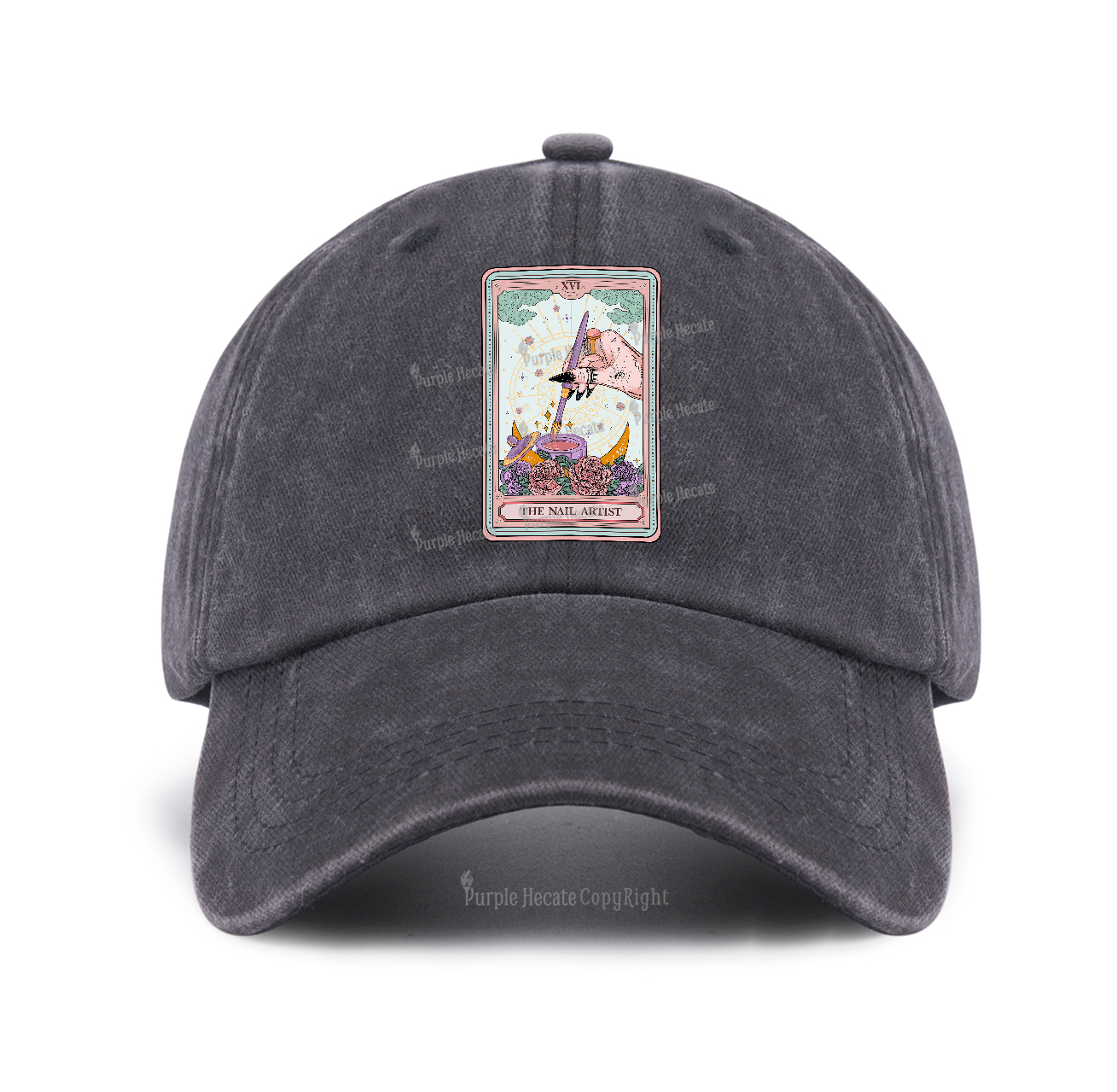 Purplehecate The Nail Artist Tarot Card Baseball Cap