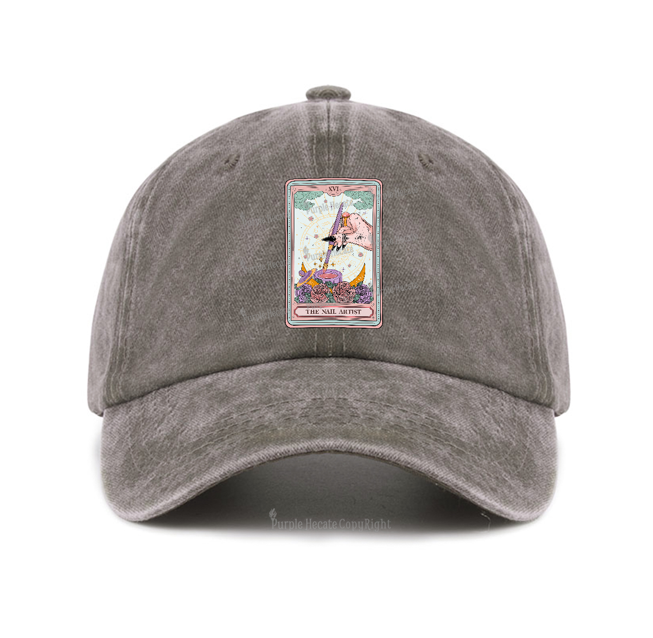 Purplehecate The Nail Artist Tarot Card Baseball Cap