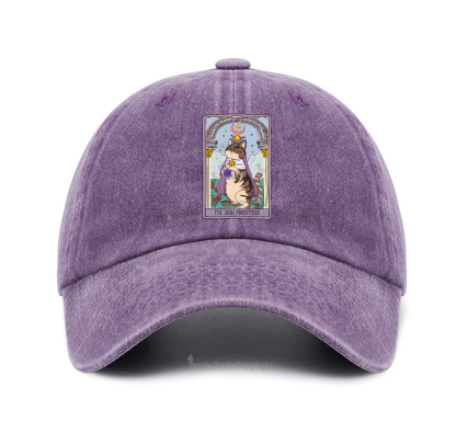 Purplehecate The High Priestess Cat Tarot Baseball Cap