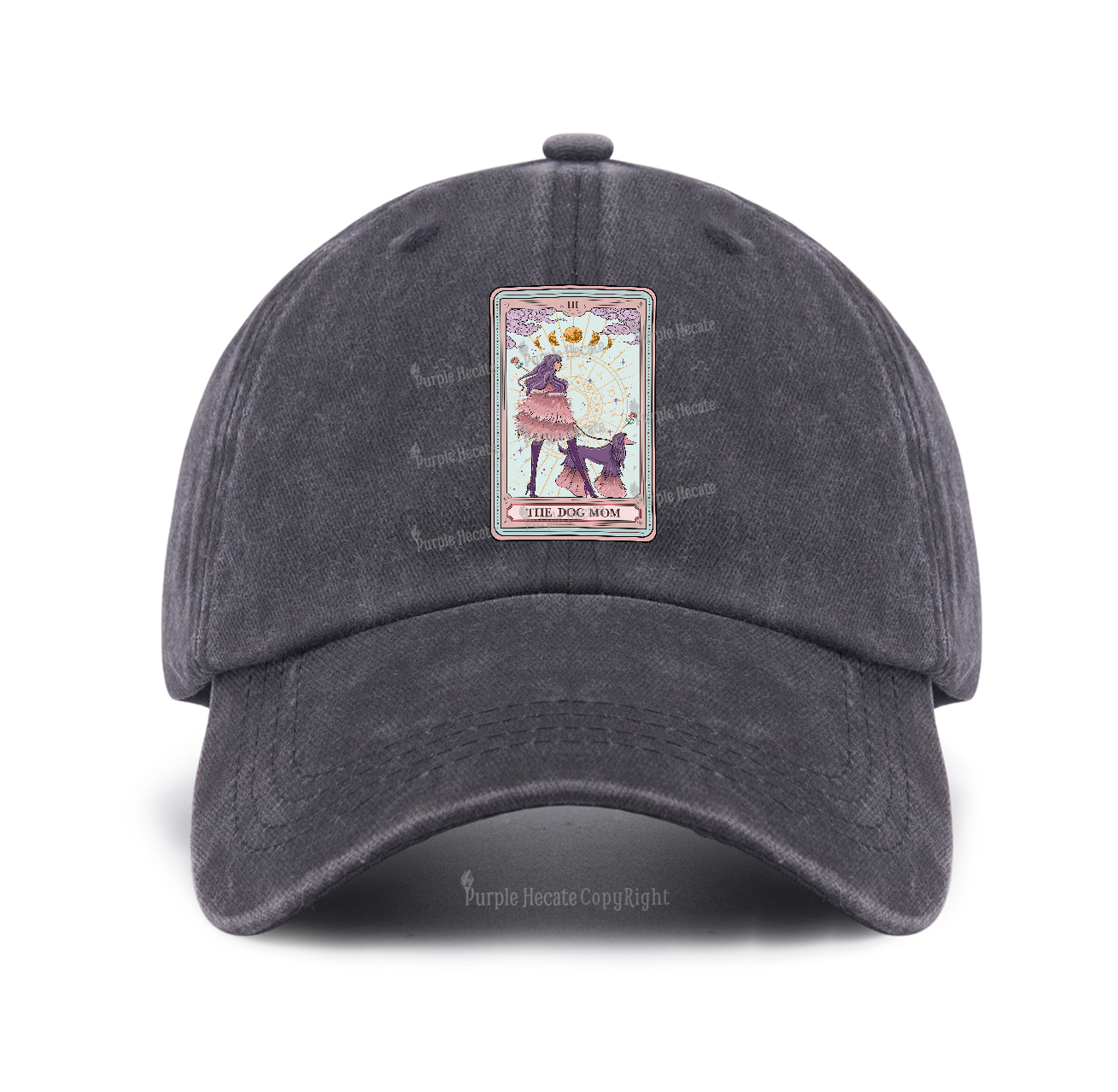 Purplehecate The Fashionable Dog Mom Tarot Card Baseball Cap