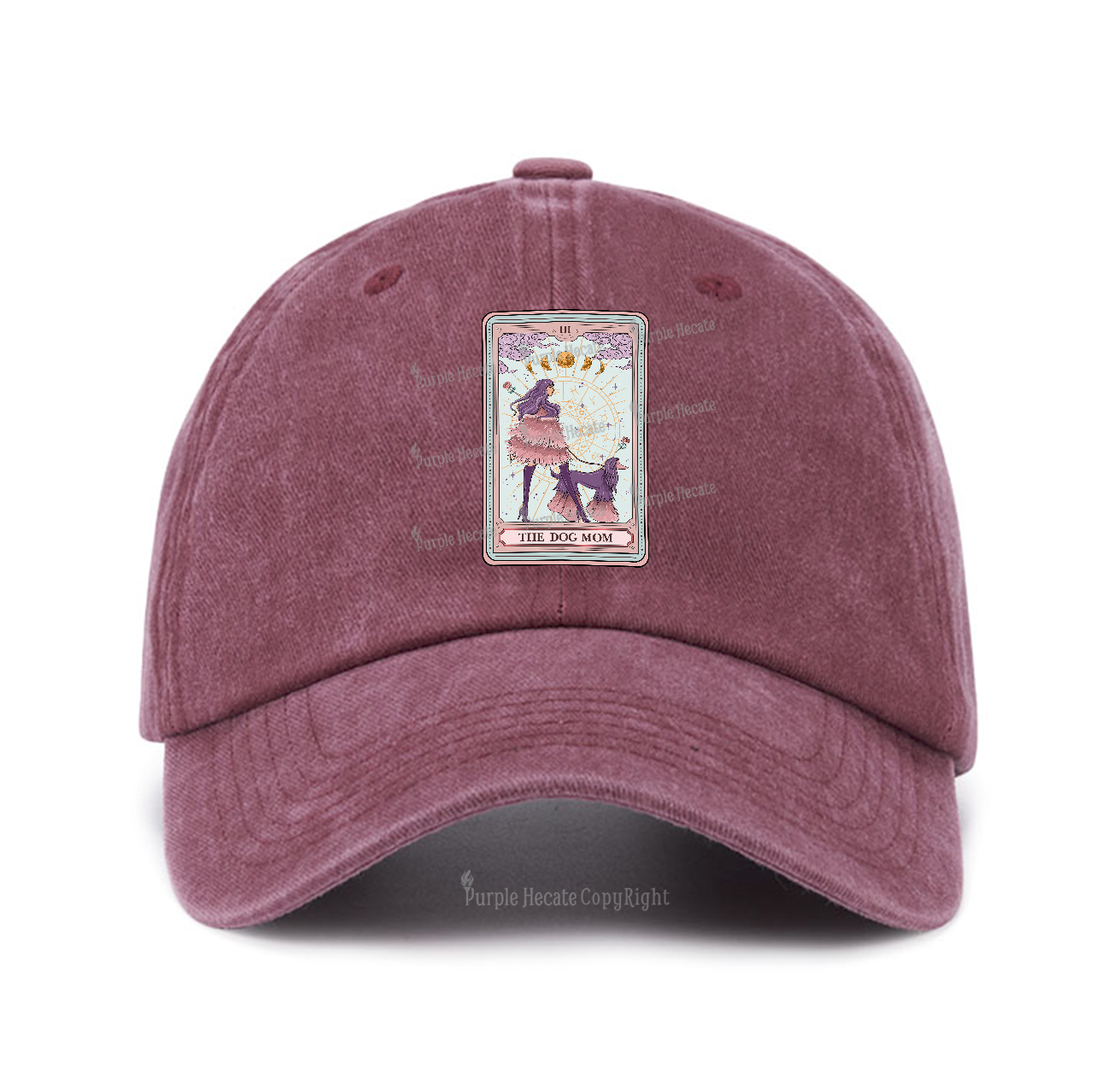 Purplehecate The Fashionable Dog Mom Tarot Card Baseball Cap