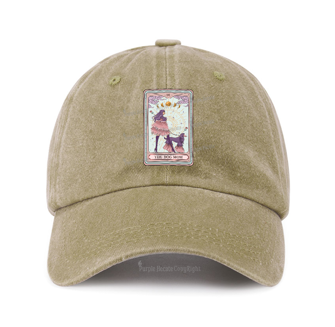 Purplehecate The Fashionable Dog Mom Tarot Card Baseball Cap