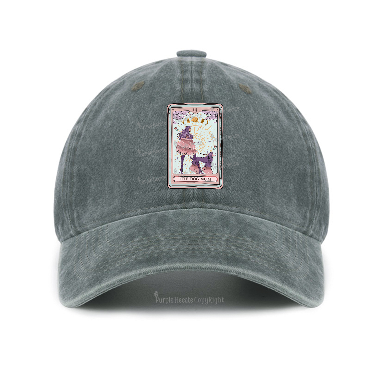 Purplehecate The Fashionable Dog Mom Tarot Card Baseball Cap