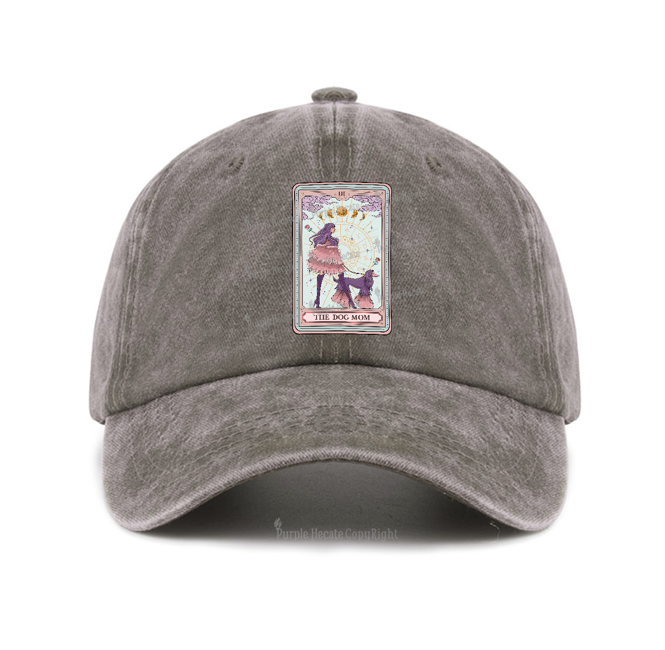 Purplehecate The Fashionable Dog Mom Tarot Card Baseball Cap