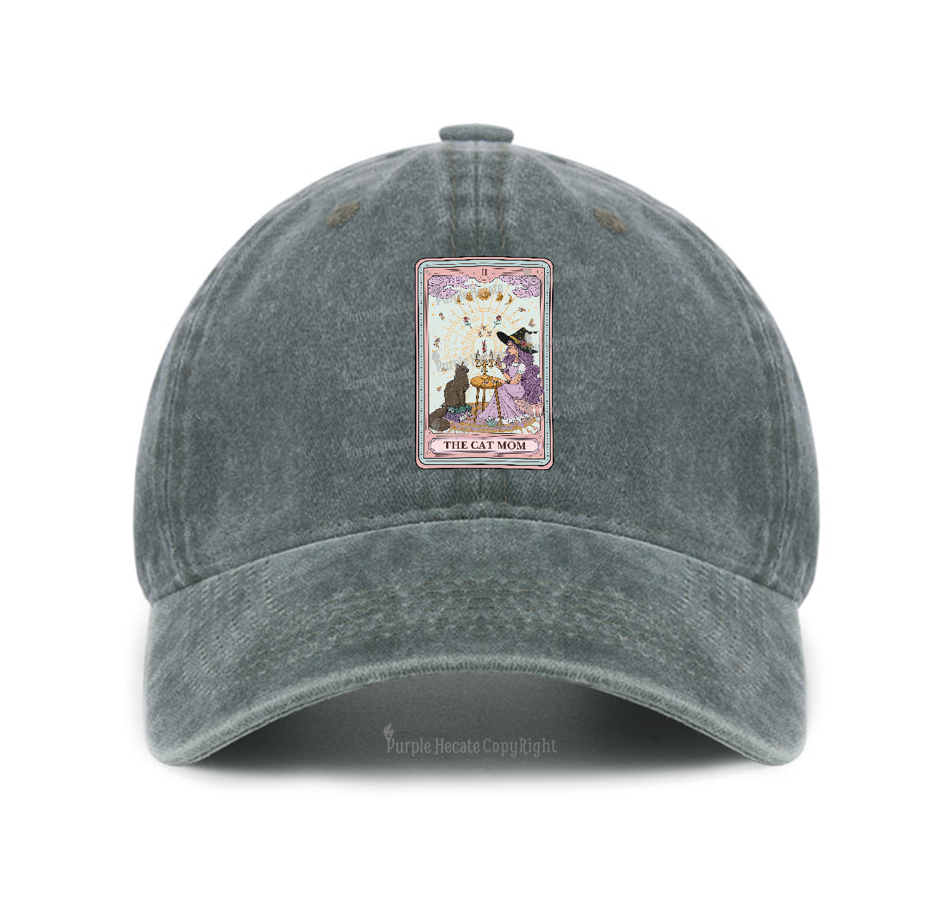 Purplehecate The Cat Witch Mom Tarot Baseball Cap