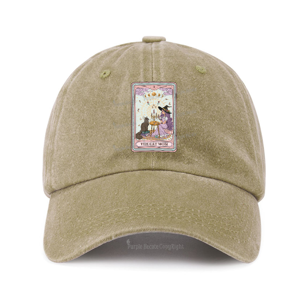 Purplehecate The Cat Witch Mom Tarot Baseball Cap