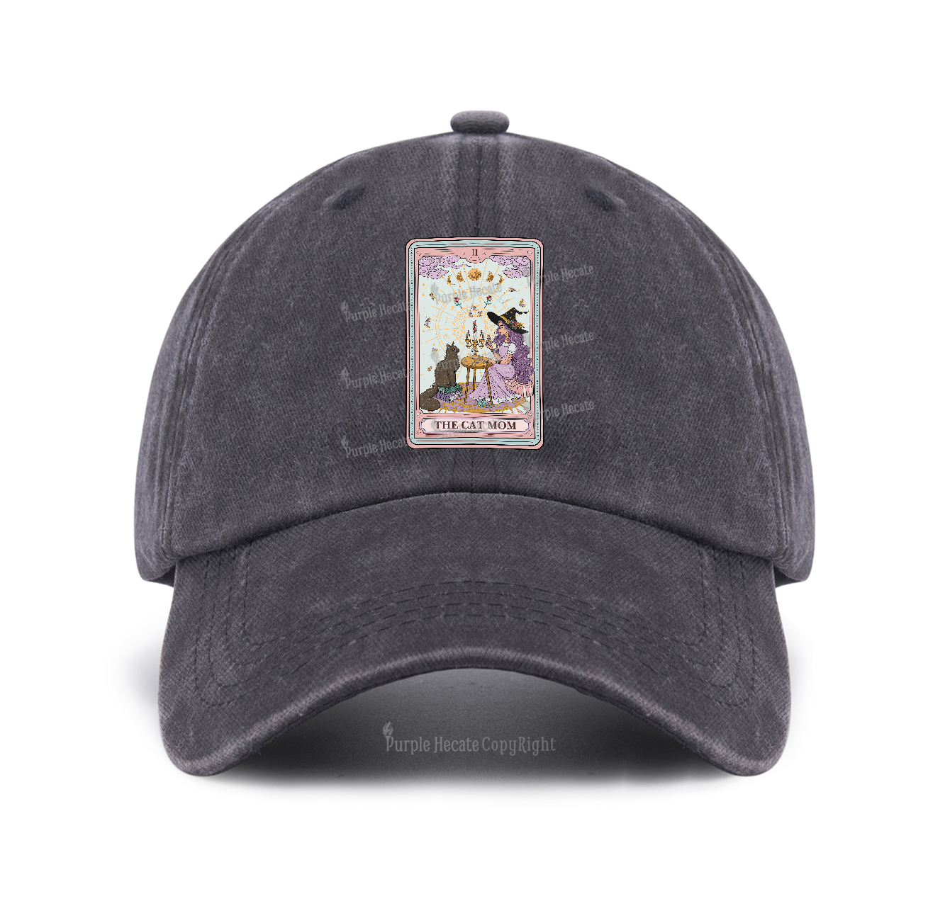 Purplehecate The Cat Witch Mom Tarot Baseball Cap