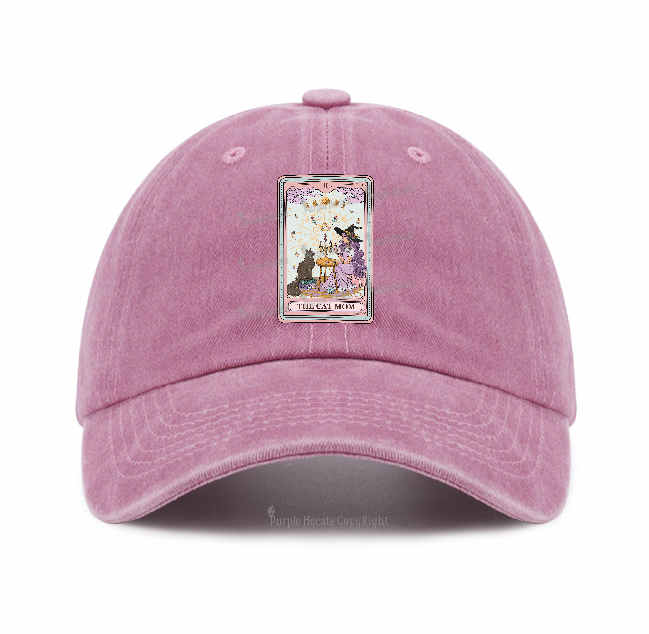 Purplehecate The Cat Witch Mom Tarot Baseball Cap