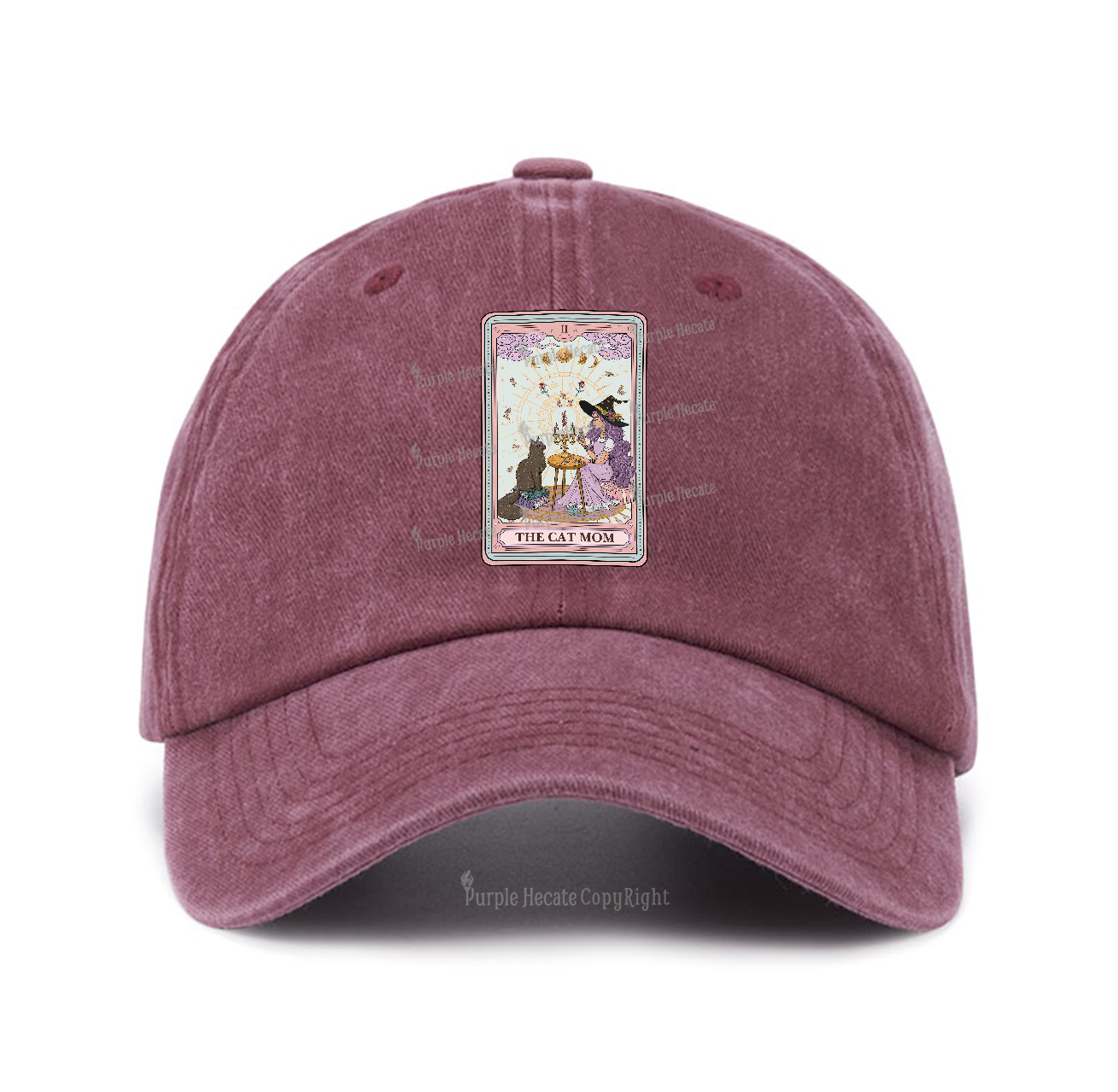 Purplehecate The Cat Witch Mom Tarot Baseball Cap