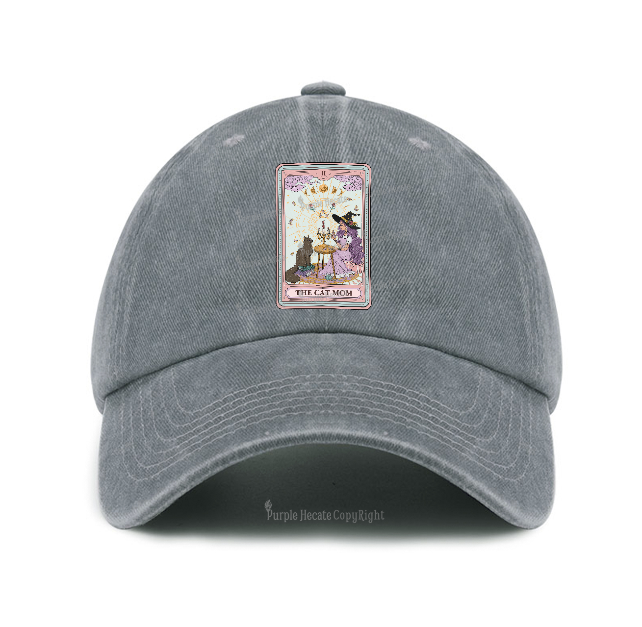 Purplehecate The Cat Witch Mom Tarot Baseball Cap