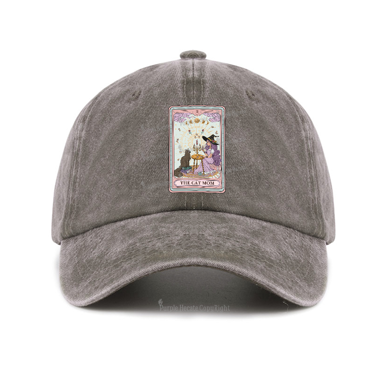 Purplehecate The Cat Witch Mom Tarot Baseball Cap