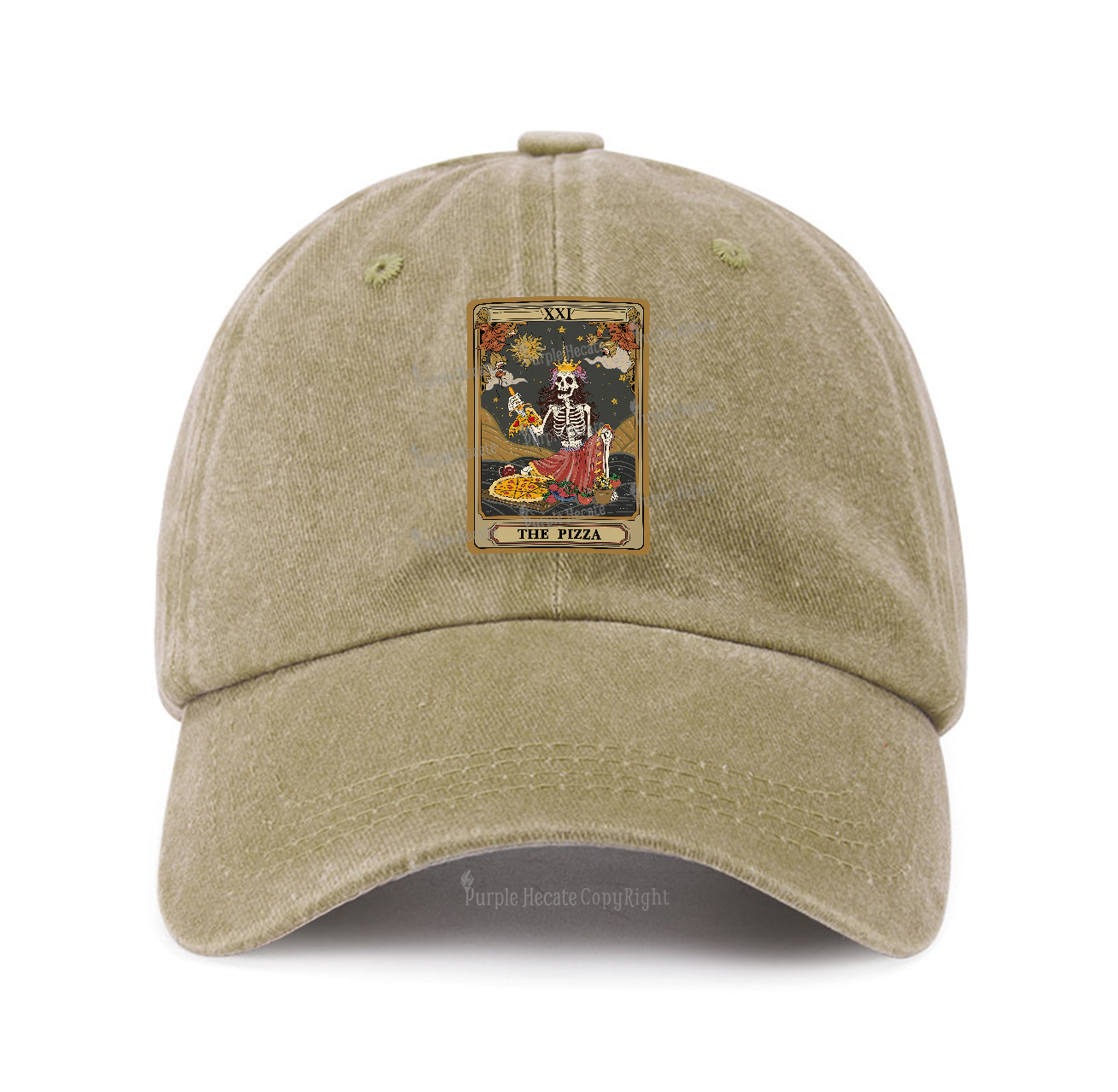 Purplehecate The Pizza Tarot Card Baseball Cap