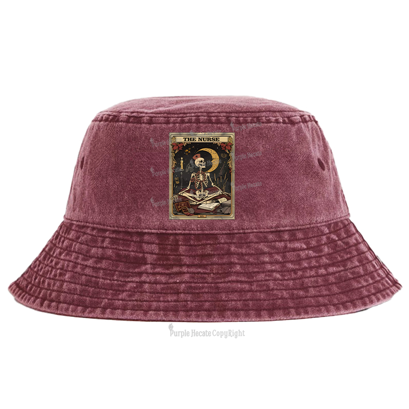 Purplehecate The Nurse Tarot Card Bucket Hat