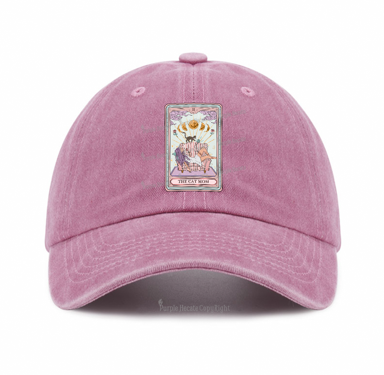 Purplehecate The Cat Mom Tarot Baseball Cap