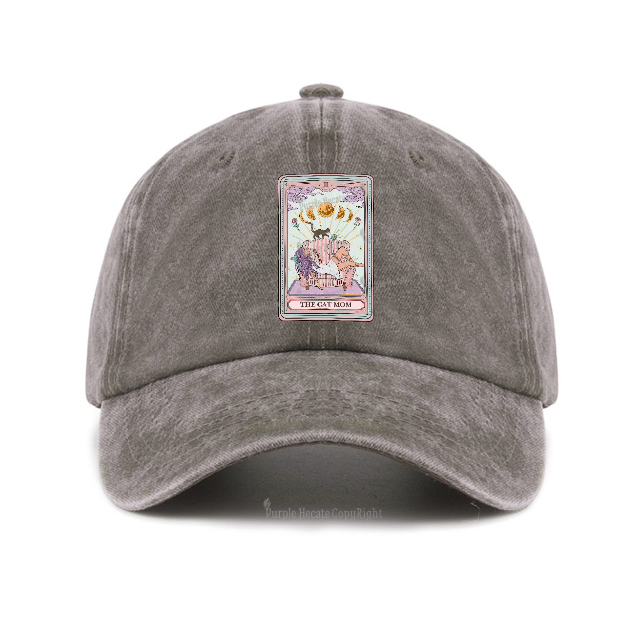 Purplehecate The Cat Mom Tarot Baseball Cap