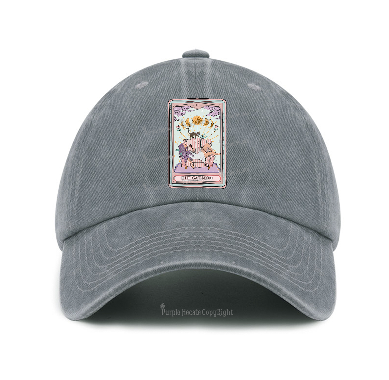 Purplehecate The Cat Mom Tarot Baseball Cap