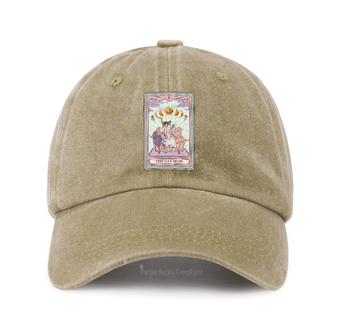 Purplehecate The Cat Mom Tarot Baseball Cap