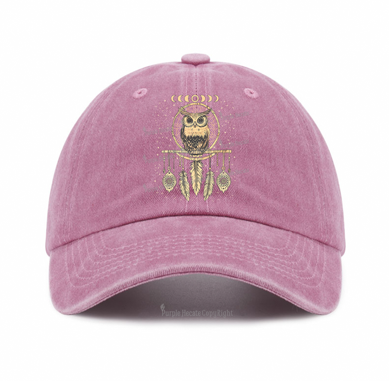 Purplehecate Luna Owl Dream Catcher Baseball Cap