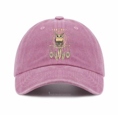 Purplehecate Luna Owl Dream Catcher Baseball Cap