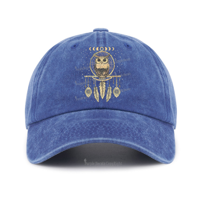 Purplehecate Luna Owl Dream Catcher Baseball Cap