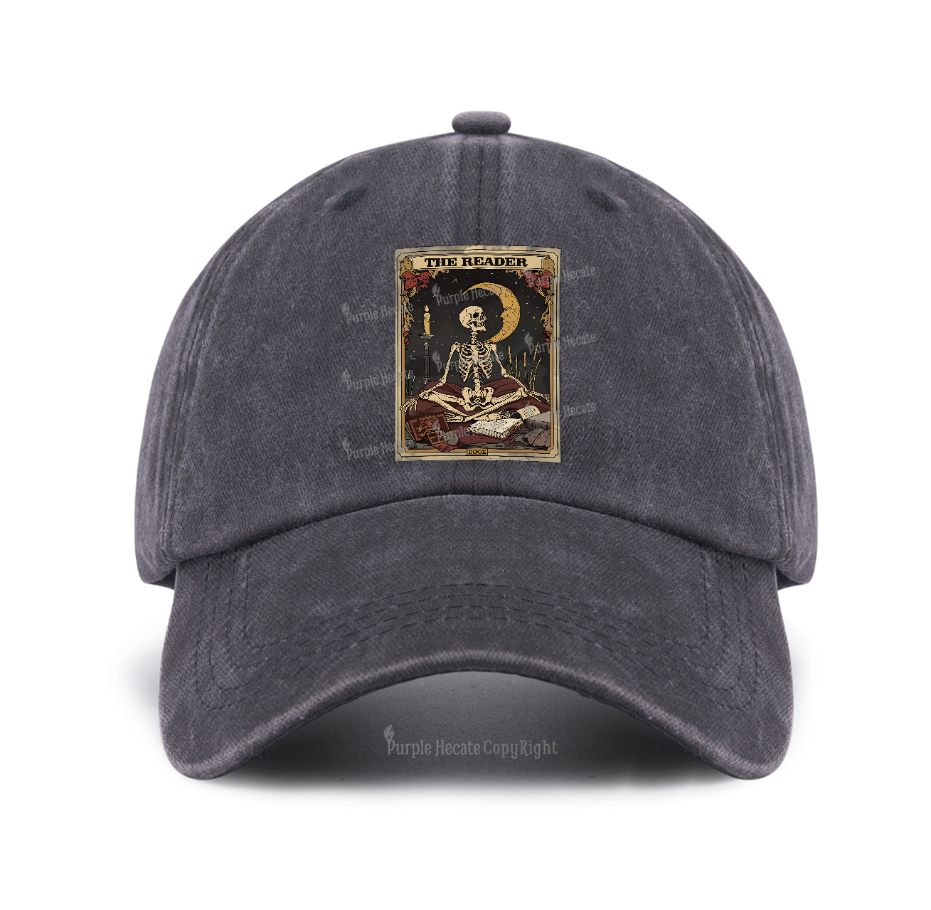 Purplehecate The Reader Tarot Card Baseball Cap