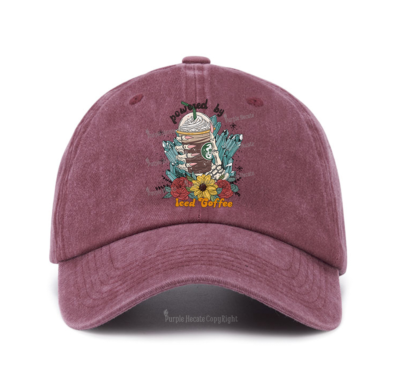 Purplehecate Powered By Ice Coffee Baseball Cap