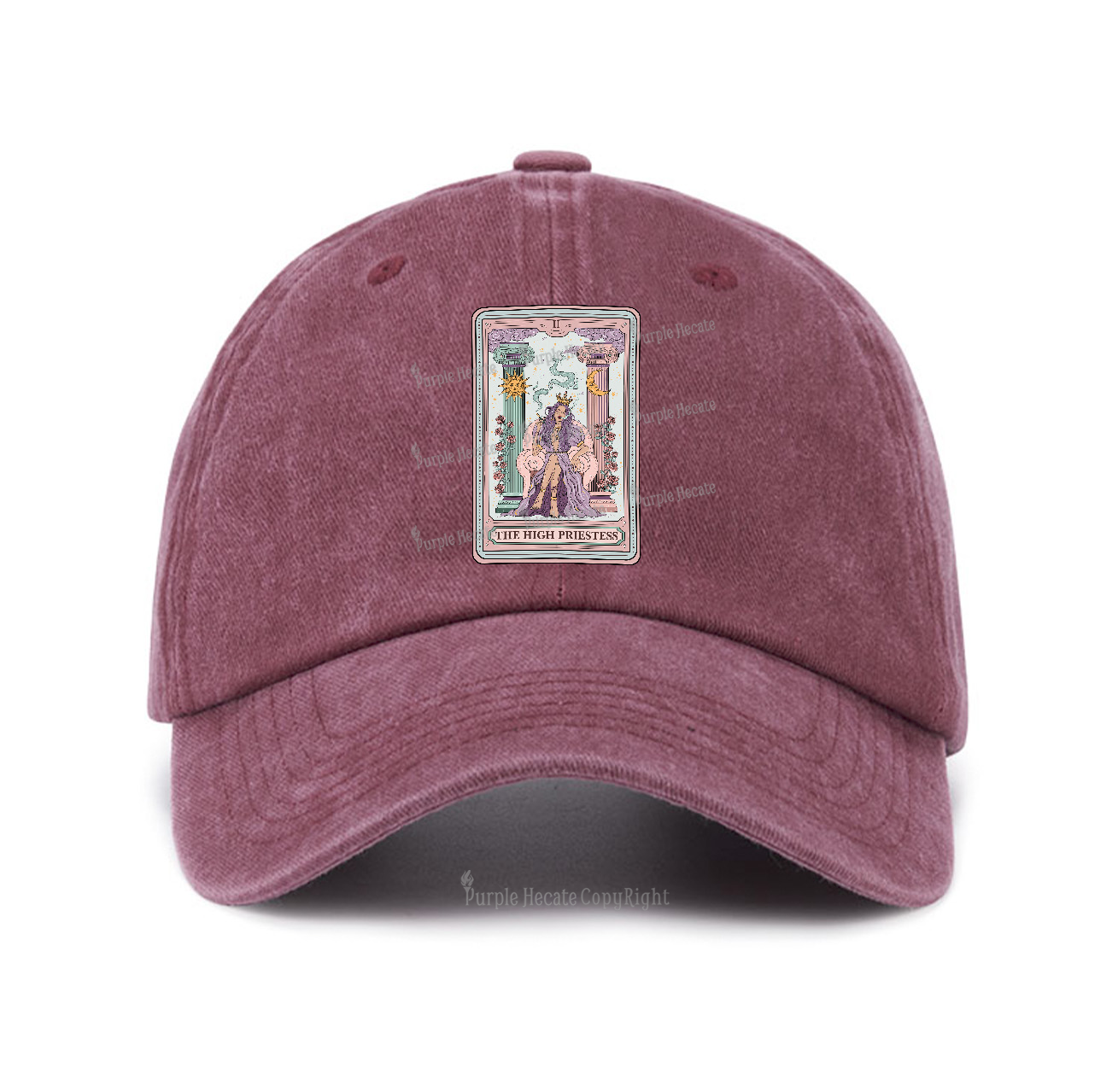 Purplehecate The High Priestess Tarot Card Baseball Cap