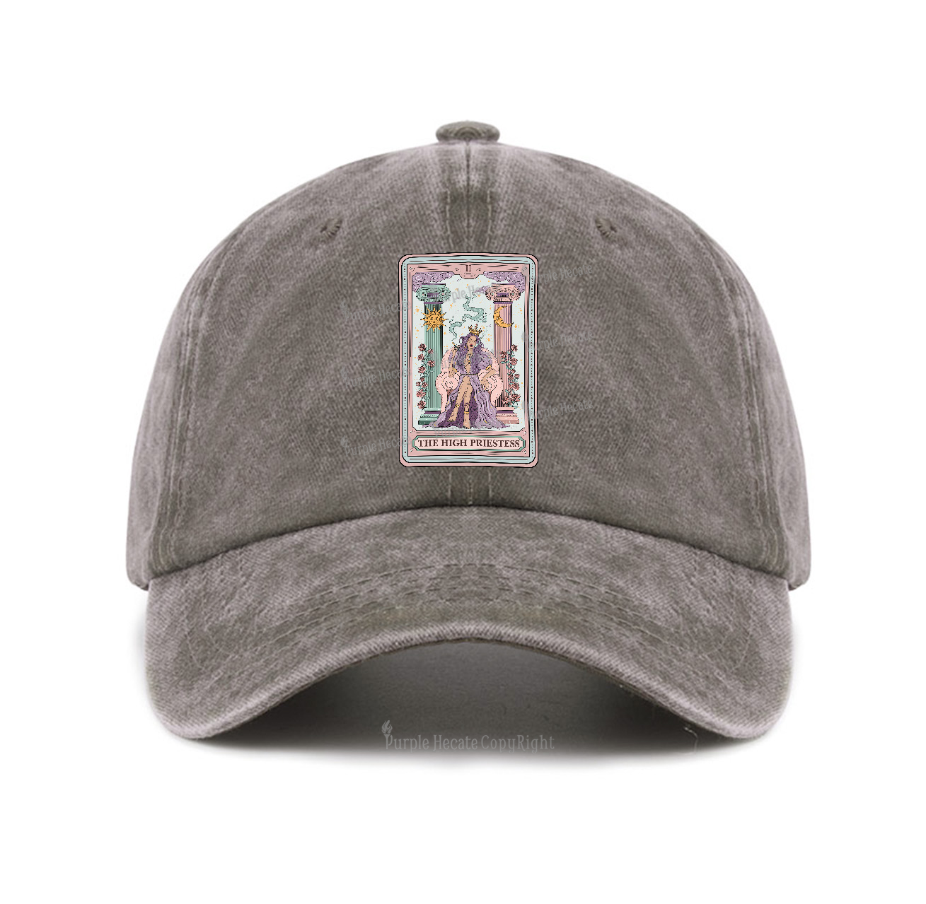 Purplehecate The High Priestess Tarot Card Baseball Cap