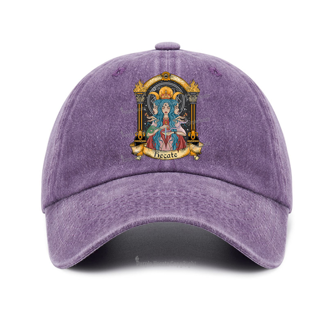 Purplehecate Triple Moon Goddess Hecate Baseball Cap