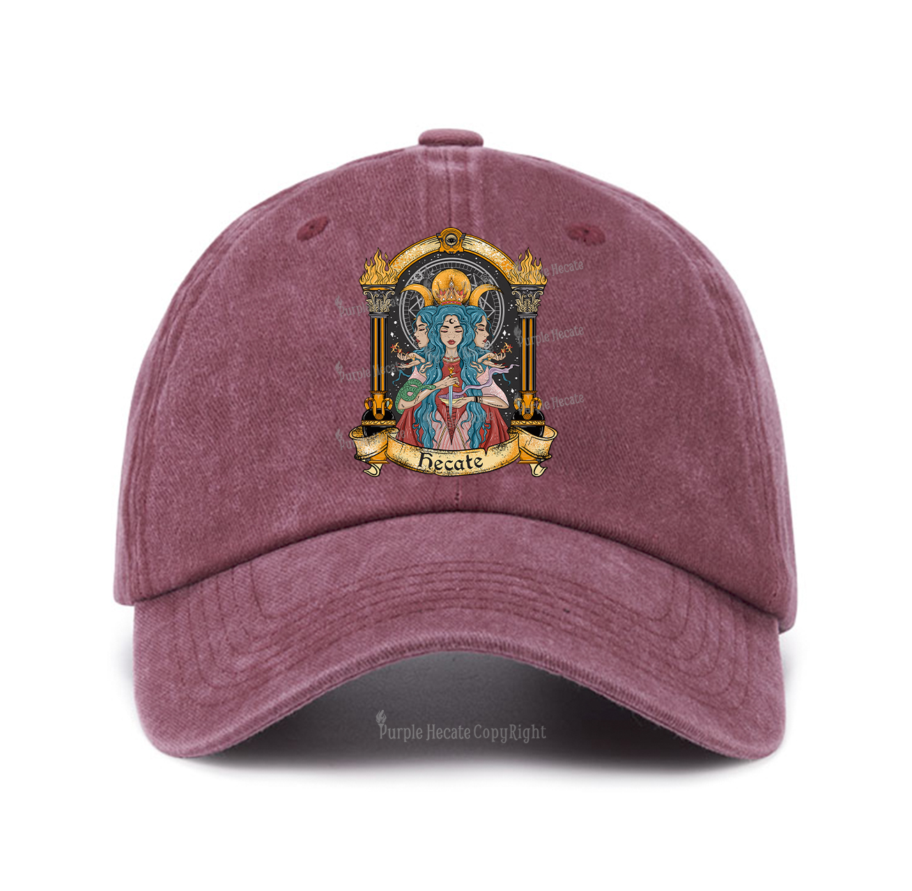 Purplehecate Triple Moon Goddess Hecate Baseball Cap