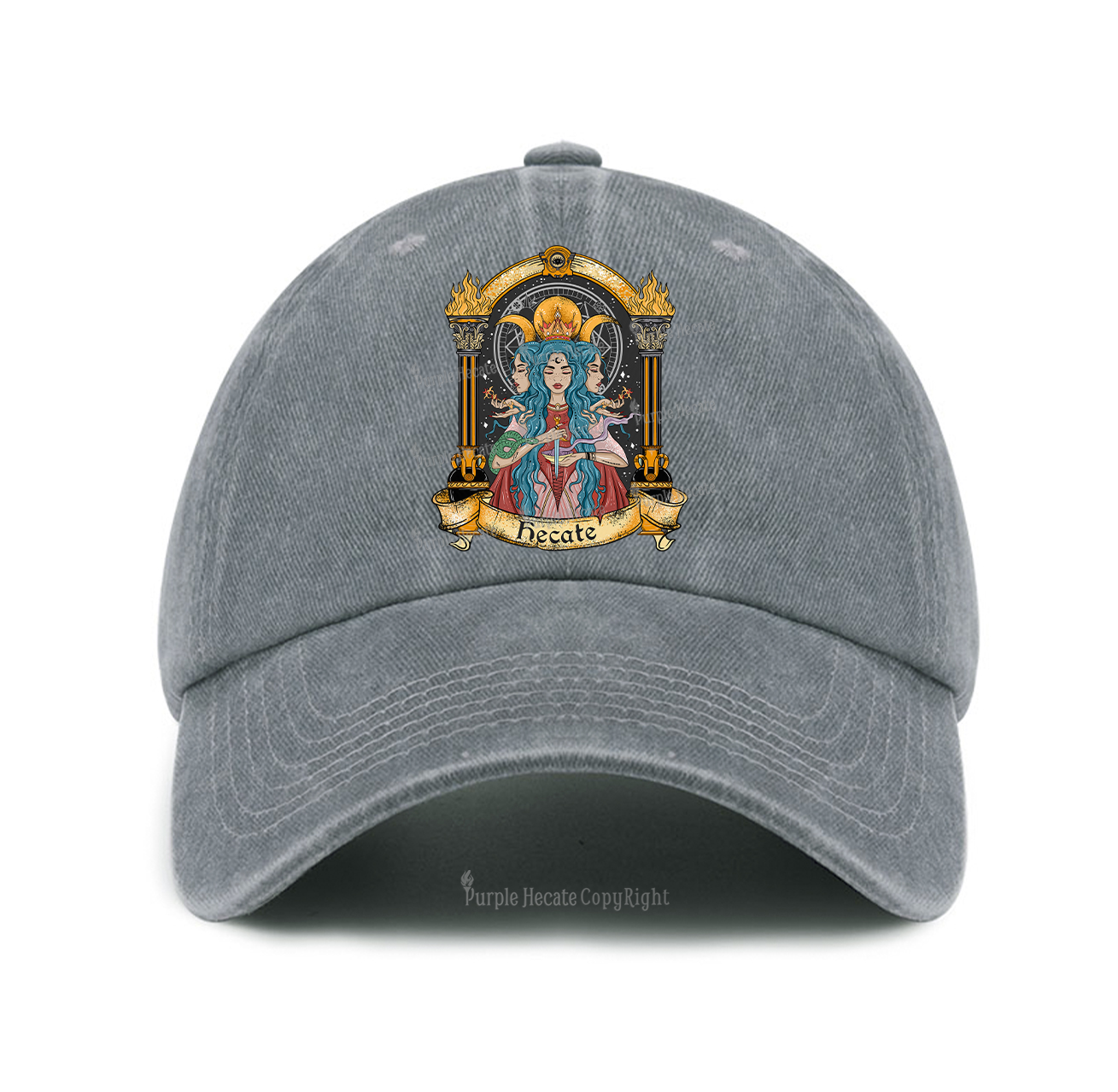 Purplehecate Triple Moon Goddess Hecate Baseball Cap