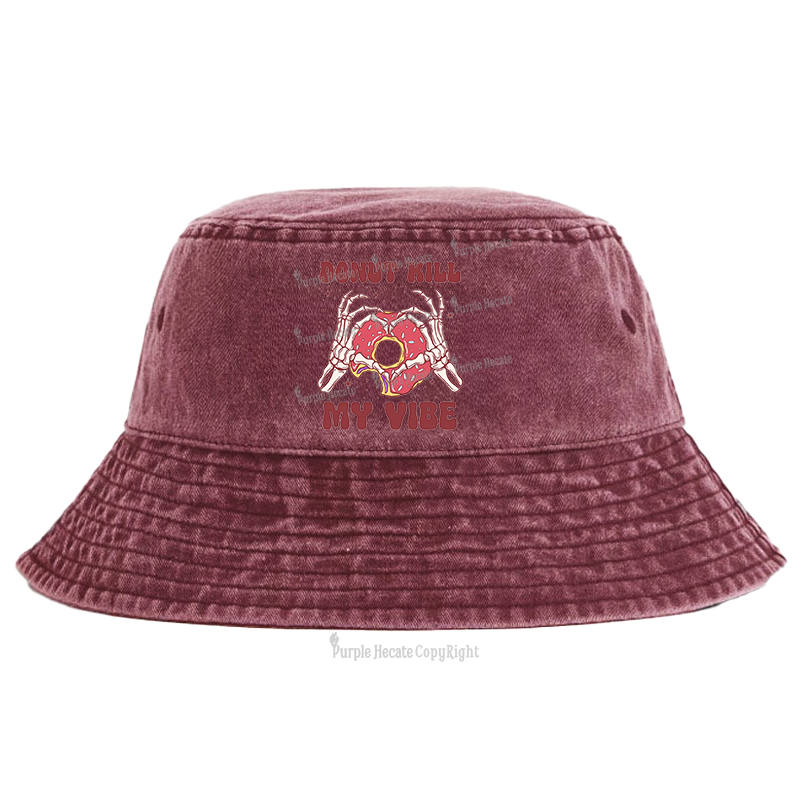Purplehecate Donut Kill My Vibe Bucket Hat
