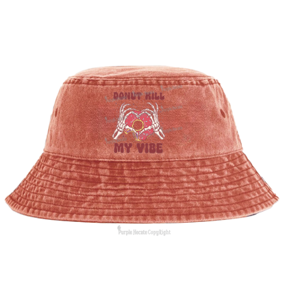 Purplehecate Donut Kill My Vibe Bucket Hat