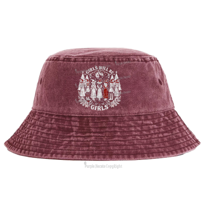 Purplehecate Girls Will Be Girls Bucket Hat