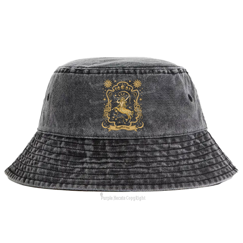 Purplehecate Sagittarius' Astral Mirage Zodiac Bucket Hat