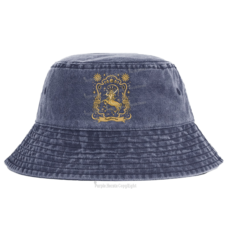 Purplehecate Sagittarius' Astral Mirage Zodiac Bucket Hat