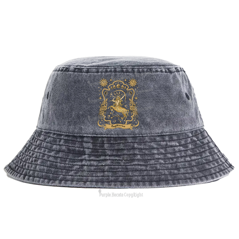 Purplehecate Sagittarius' Astral Mirage Zodiac Bucket Hat