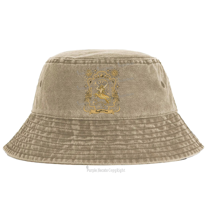 Purplehecate Sagittarius' Astral Mirage Zodiac Bucket Hat