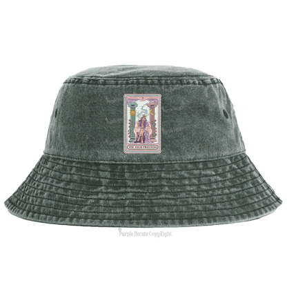 Purplehecate The High Priestess Tarot Card Bucket Hat