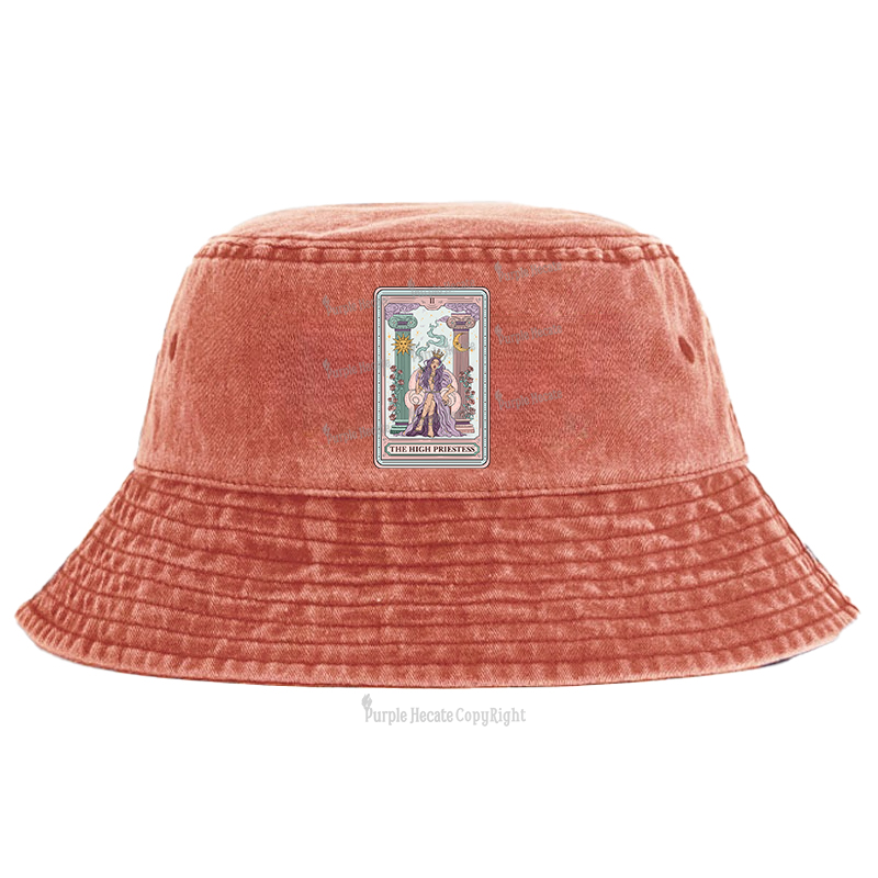 Purplehecate The High Priestess Tarot Card Bucket Hat
