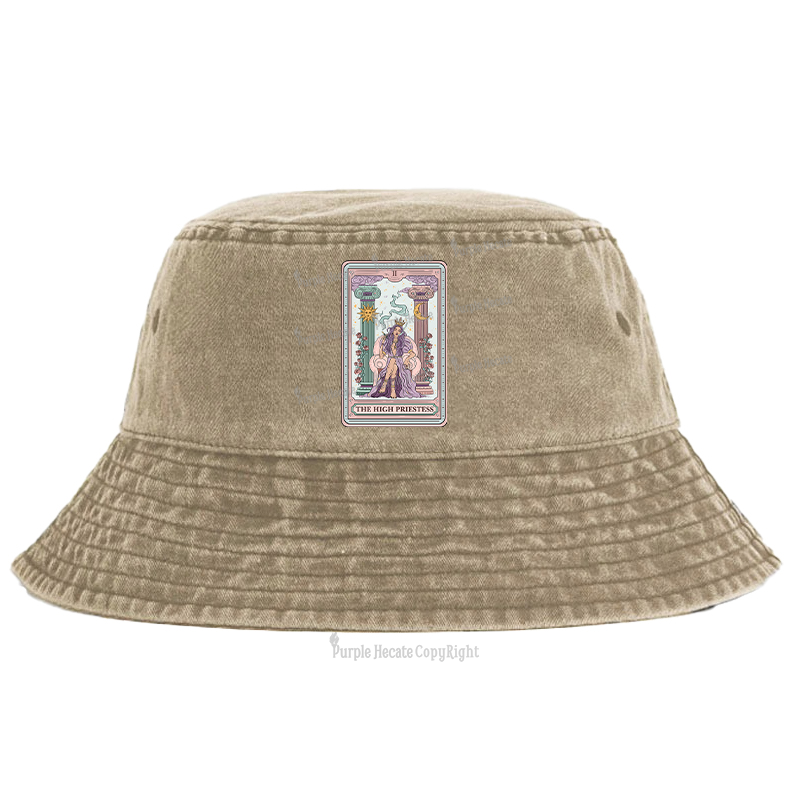 Purplehecate The High Priestess Tarot Card Bucket Hat