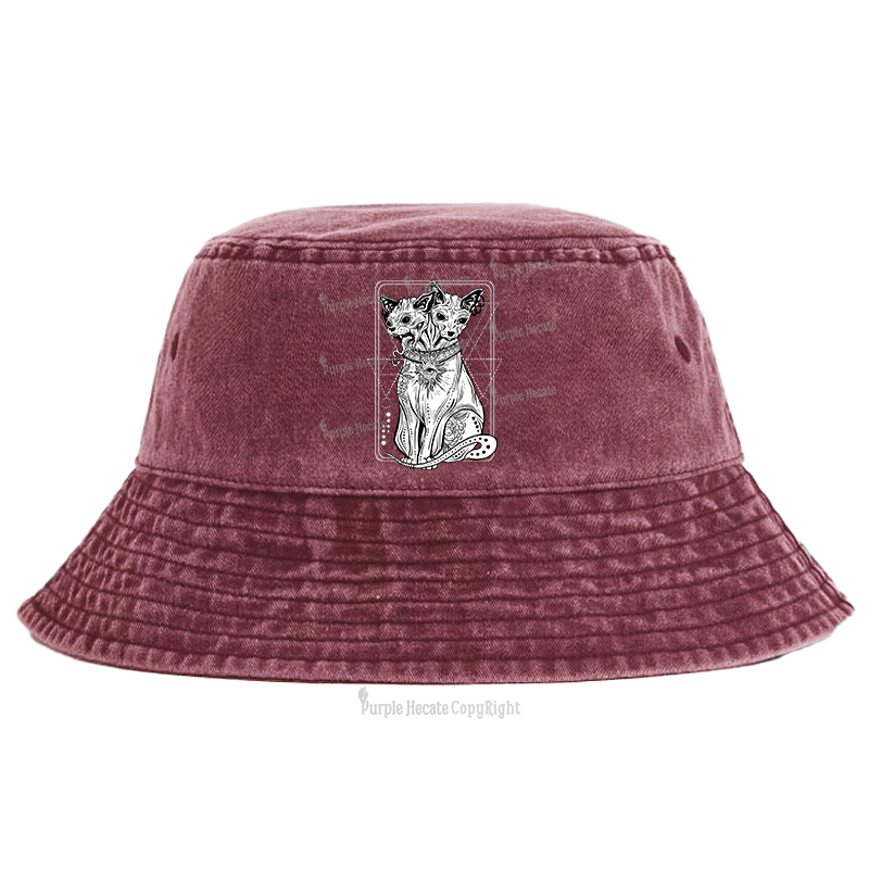 Purplehecate The Cat Goddess Bastet Bucket Hat