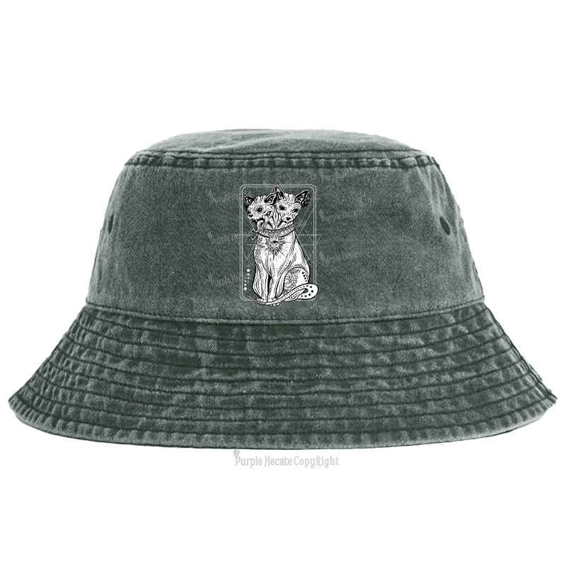 Purplehecate The Cat Goddess Bastet Bucket Hat